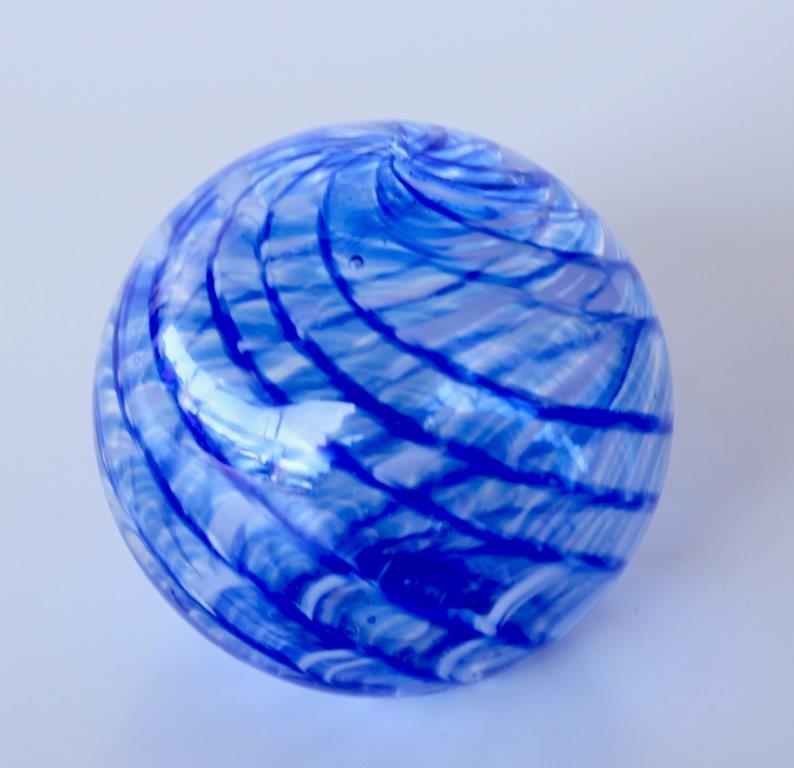 Blue Swirl Glass Ball